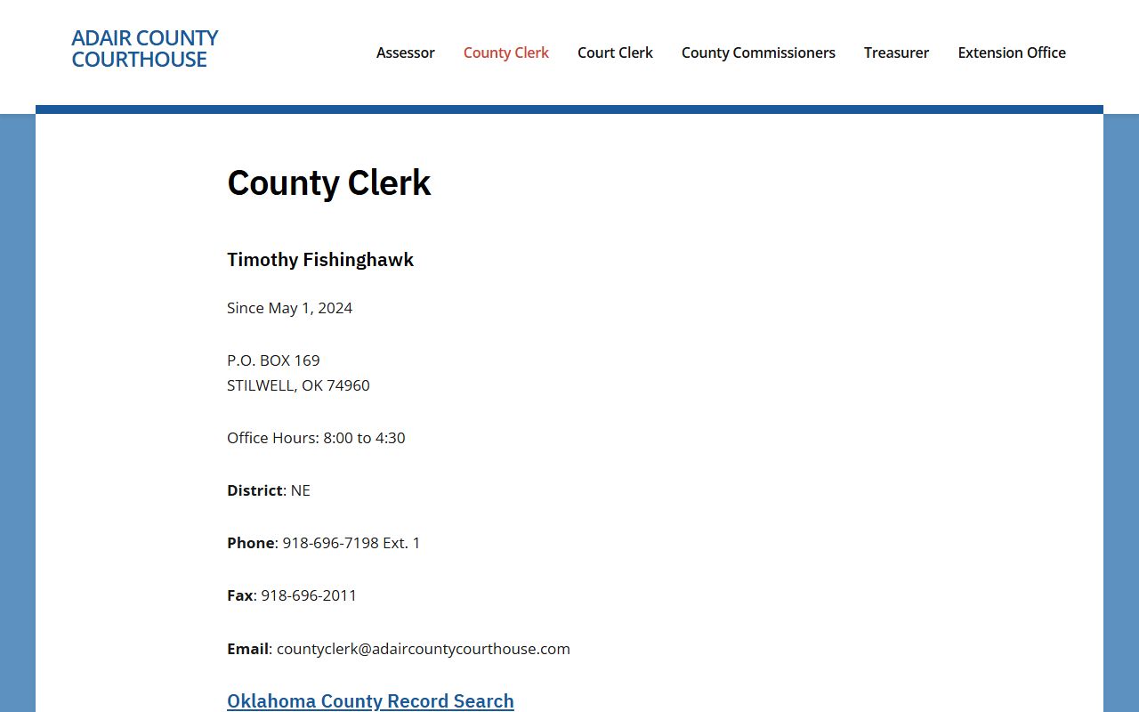 Adair County County Clerk records
