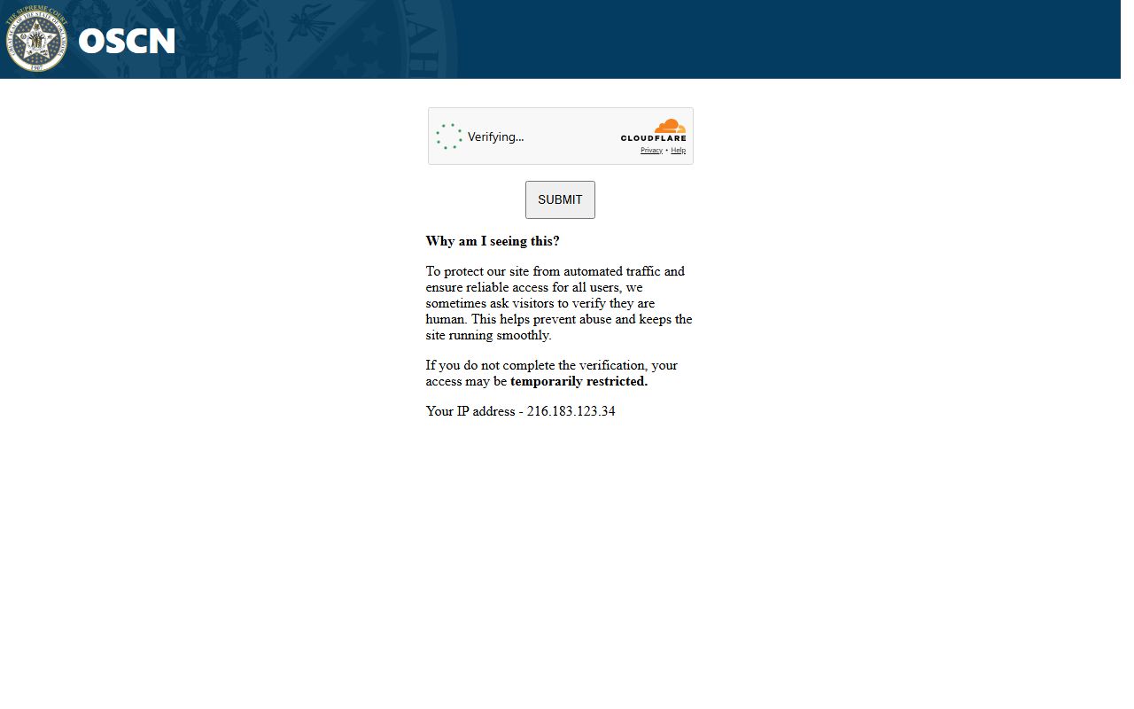 OSCN statute viewer showing the law behind Adair County court records access